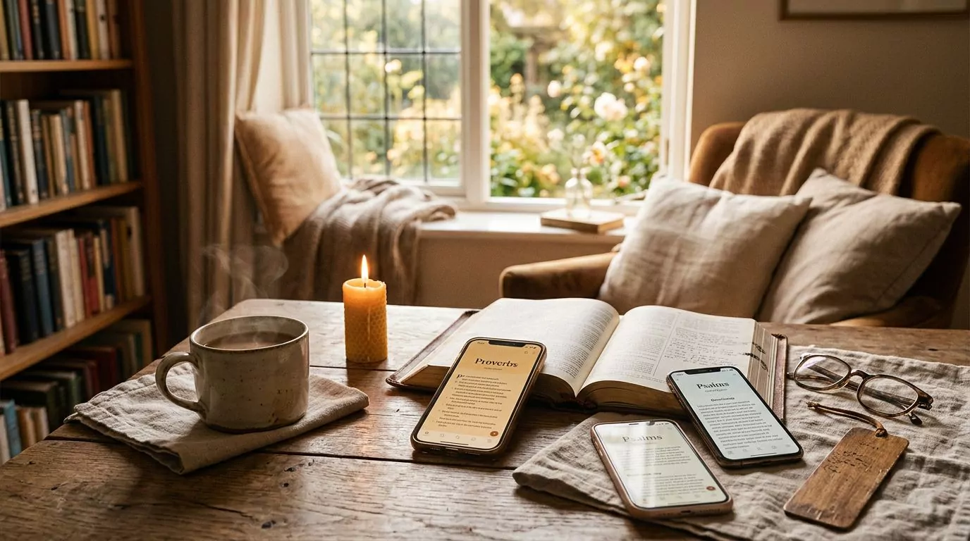 Different Bible apps on smartphones