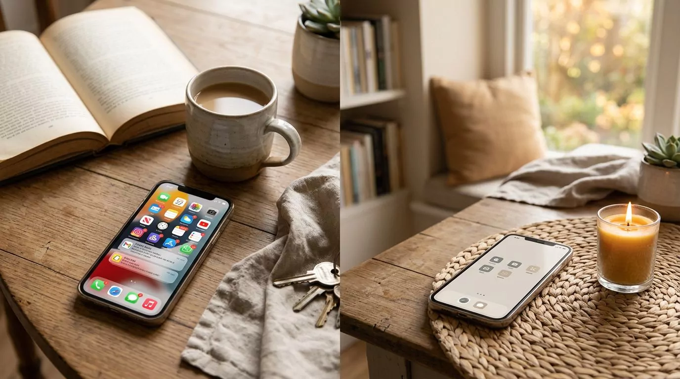 Comparison of cluttered vs simple phone interface