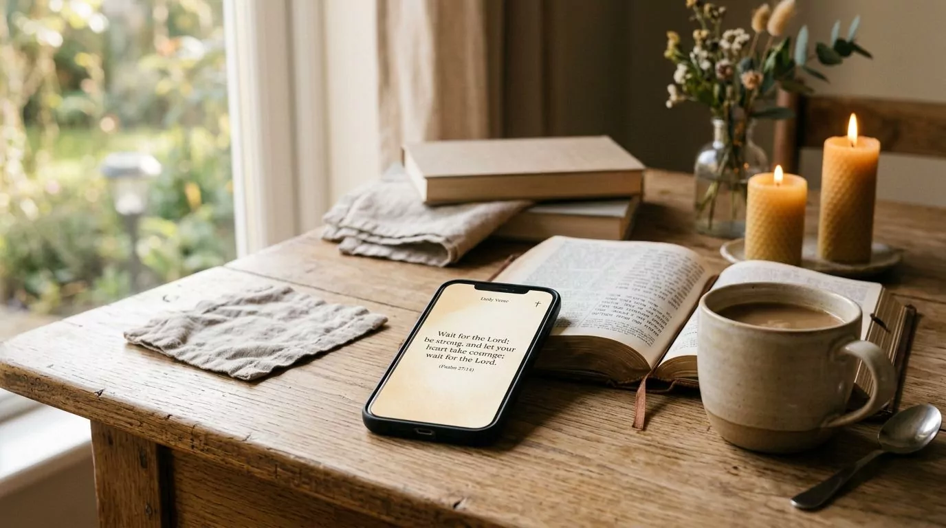Daily Bible verse on smartphone