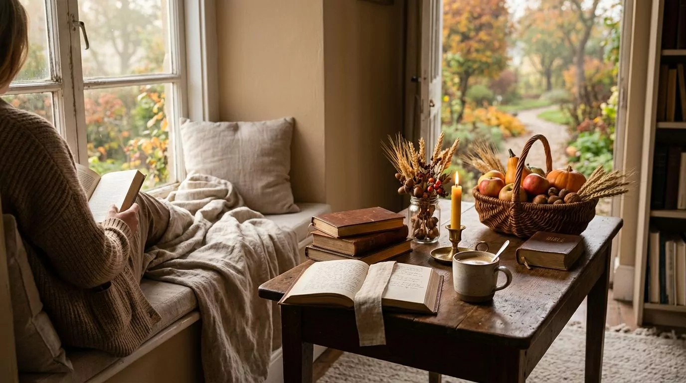 Beautiful autumn harvest scene showing God's provision