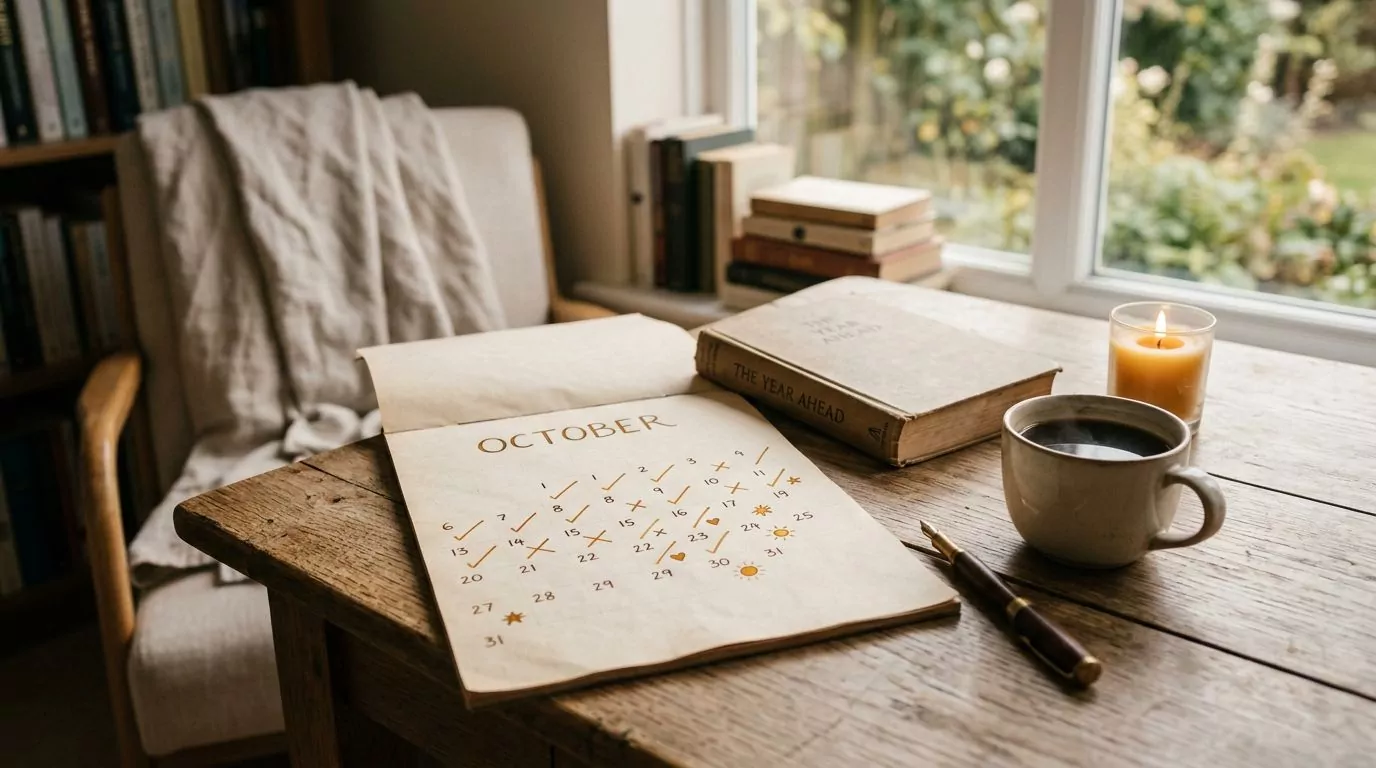 Calendar with days marked for tracking progress