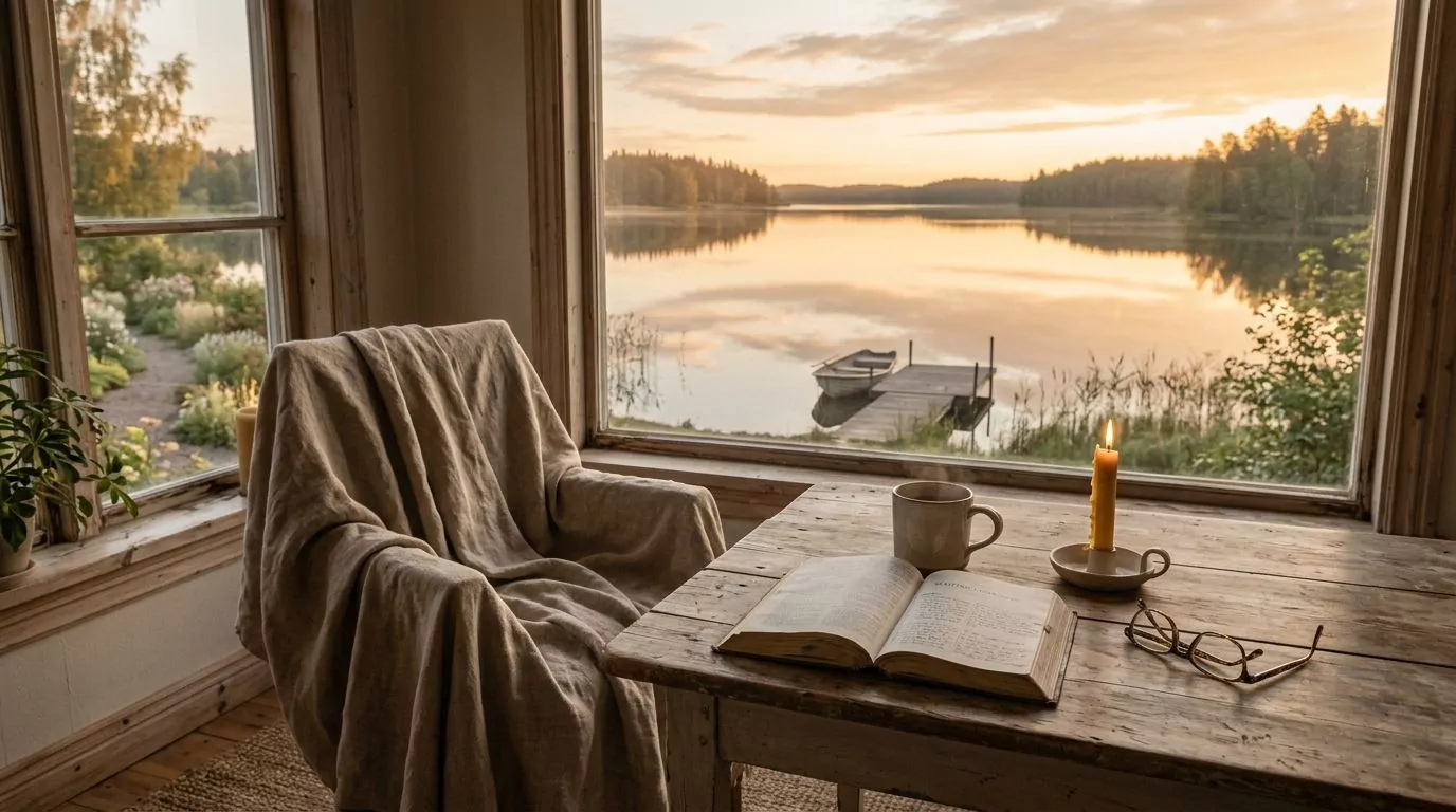 Calm lake at sunrise symbolizing God's perfect timing and peaceful waiting