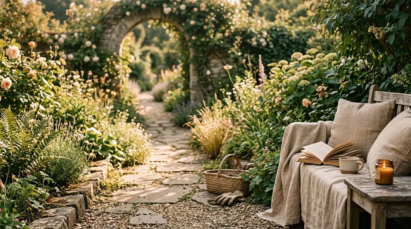 Peaceful path through garden representing spiritual journey